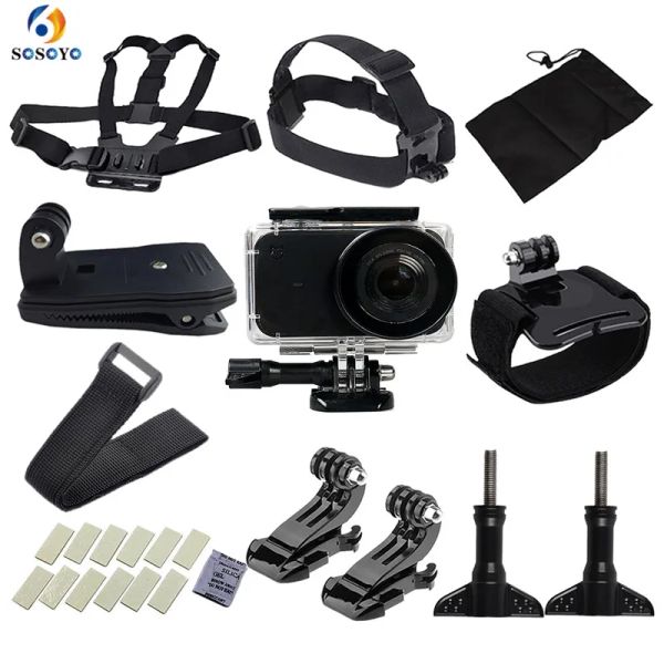 Accessoires 12 pièces/ensemble coque étanche accessoires de caméra pour Xiaomi Mijia 4K Mini caméra plongée/ski/course/escalade/équitation