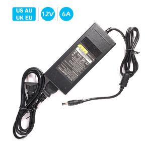 Accessoires 12V6A US/AU/UK/EU AC DC -adapter met IC -chipschakelaar Voedingsvoeding 12V 72W voor LCD TV Monitor Adapter Converter TV DVR Charger