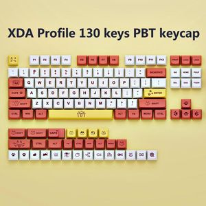 Accessoires 130 toetsen PBT KeyCap XDA Hoogte KeyCaps Stel mechanische toetsenbordsleuteldoppen in voor Cherry MX Switch -toetsenbordkap