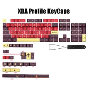 Accessoires 130 toetsen retro explosie keycaps PBT kleurstof sublimatie persoonsgeliseerde xda keycap voor mechanische kersen mx toetsenbord sleutelcaps