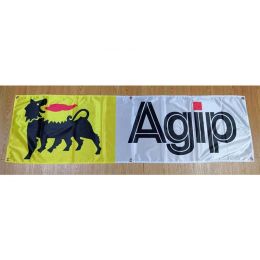 Accessoires 130GSM 150D Materiaal Agip Oil Banner 1,5ft*5ft (45*150cm) Maat Advertentiecolast Decor vlag YHX271
