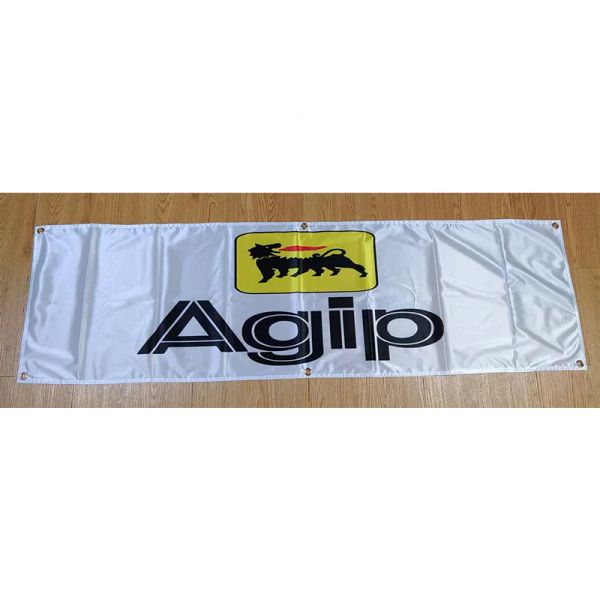 Accessoires 130GSM 150D matériel Agip huile bannière 1.5ft * 5ft (45*150cm) taille publicité décor drapeau yhx270