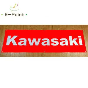 Accessoires 130GSM 150D Matériel Japon Kawasaki Motos Bannière 3 pieds * 5 pieds (90 * 150 cm) Taille pour la maison Drapeau Intérieur Extérieur Décor yhx174