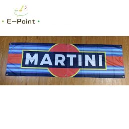 Accessoires 130gsm 150d Matériel Martini Racing Car Banner 1,5ft * 5ft (45 * 150cm) Taille pour le drapeau de la maison Decor intérieur extérieur YHX016