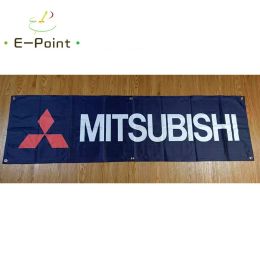 Accesorios 130GSM 150D Material Mitsubishi Car Banner 1.5ft * 5ft (45*150cm) Tamaño para la bandera del hogar Decoración interior al aire libre yhx052
