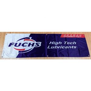 Accessoires 130GSM 150D Polyester Matériel Fuchs High Tech Allemand Lubrifiants Huile Bannière 1.5ft * 5ft (45 * 150cm) Taille Publicité Décor Drapeau