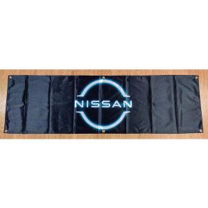 Accessoires 130GSM 150D Polyester Matériel Nissan Automobiles Moteur Bannière 1,5 * 5 pieds (45 * 150 cm) Publicité décorative Drapeaux de voiture yhx341