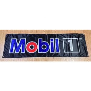 Accessoires 130GSM 150D Polyester Materiaal Mobil 1 Motorolie Banner 1.5ft*5ft (45*150cm) Grootte Reclame Decor Vlag yhx274