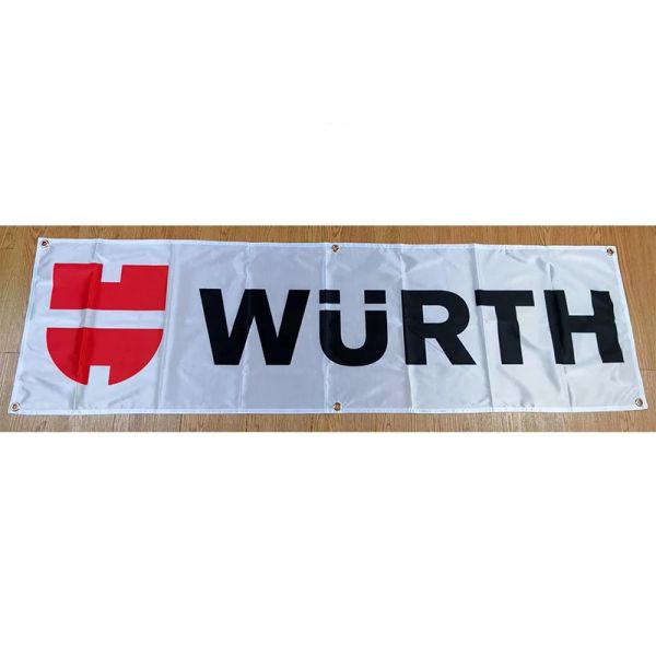 Accessoires 130GSM 150D Polyester matériel Wurth huile bannière 1.5ft * 5ft (45*150cm) taille publicité décor drapeau yhx282