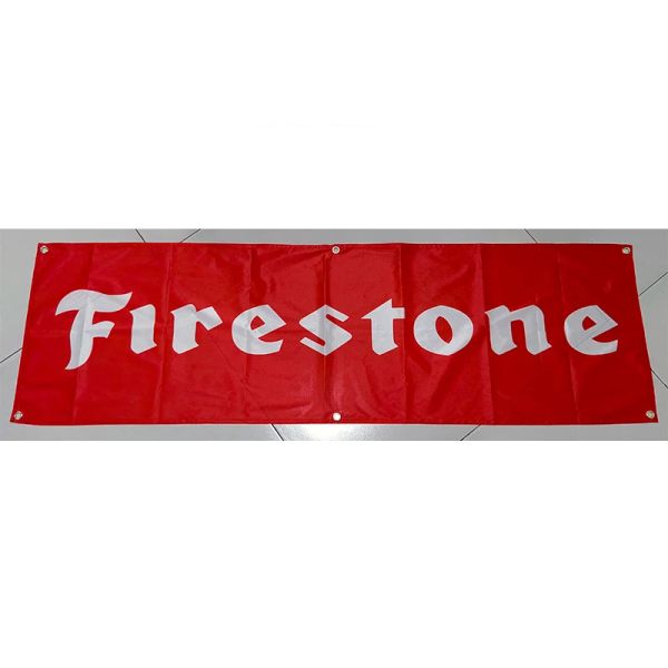 Accessoires 130GSM 150D Polyester matériel FireStone pneus bannière 1.5*5ft (45*150cm) publicité décorative drapeau de voiture de course