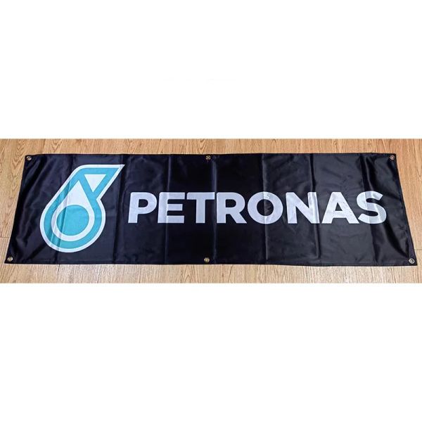 Accessoires 130GSM 150D Polyester matériel huile lubrifiante Petronas bannière 1.5ft * 5ft (45*150cm) taille publicité décor drapeau yhx284