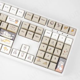 Accessoires 132 toetsen Leuke Squirrel Korean KeyCaps PBT Dye Sublimation XDA -profiel voor MX Switch Fit 61/64/68/87/96/104/108 Keyboardsleuteltoetsen