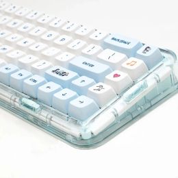 Accesorios 133 Teclas/Set Lindo KeyCap White PBT Anime LDA (similar MDA) Tapas de teclas de perfil para teclado de teclado mecánico de bricolaje Capazador de teclas MX