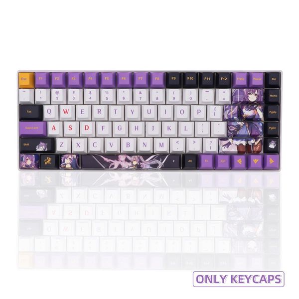 Accessoires 139 touches genshin keqing thème Keycaps Cherry Height Game thème PBT COSPlay Keycaps pour les capuchons de clavier mécaniques Keycaps d'anime