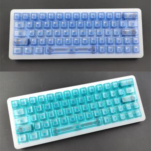 Accessoires 139 toetsen/Stel volledige transparante keycap abs blauwe cyaan sleutel doppen kersenprofiel sleutelcaps voor achtergrondverlichting voor mx switch mechanisch toetsenbord