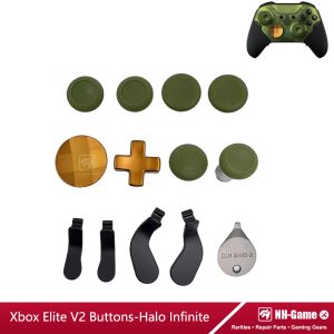 Accessoires 13pcs Bouton métallique de pouces pagaies pour Xbox Elite Series 2 Button de remplacement Définir DPAD pour Halo Infinite Controller