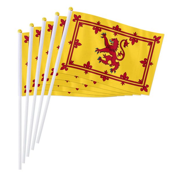 Accessoires 14*21 cm Royaume-Uni Royaume-Uni Ecosse Royal Main Drapeau, British Ecosse Lion Poche Petit Drapeau Ondulant Bureau Décor Cadeaux, 50/100 pièces