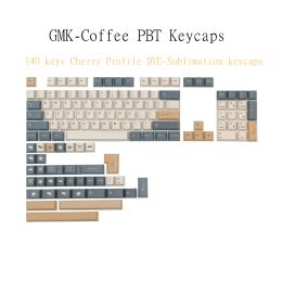 Accessoires 140 touches Full Set PBT GMK Keycaps de café Cherry Profil Dye Subilation Keycap pour le clavier mécanique ANSI 60% 80% 100% Disposition