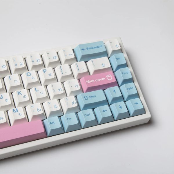 Accesorios 140 Cayos Milk KeyCap Sublimation Perfil de cerezo Blue Rosa rosa Teclado blanco para interruptor MX para teclado mecánico GK61 GK64 NJ80