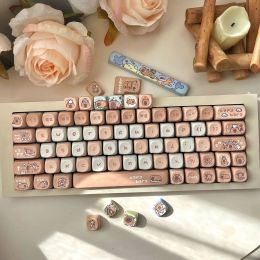 Accessoires 140 touches SOA Capibala Keycaps mignons pour Keycap Square Thermal Sublimation Alice Mechanical Clavier 2.25 U 2.75U Split Space Space Bar