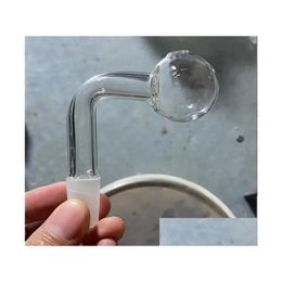 Accessoires 14mm Joint mâle 3cm Big Ball Bols en verre Pyrex Tuyau de brûleur à mazout Transparent Tabac clair Bol plié Adaptateur de narguilé épais Bo Dhvh9