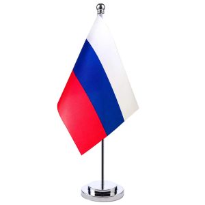 Accessoires 14x21cm Mini Vlag Van Rusland Banner Vergadering Vergaderzaal Tafel Bureaustandaard Roestvrijstalen Paal De Russische Vlag Nationaal Ontwerp