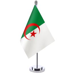 Accessoires 14x21cm Bureauvlag van Algerije Banner De Algerijnse kastkast Displayvlaggenset