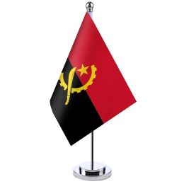 Accessoires 14x21cm Bureau Bureau Drapeau de la table de conférence Banner Angola Stick Polon