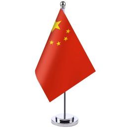 Accessoires 14x21cm Bureauvlag van China Banner De Chinese kastvlagdisplayset