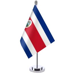 Accessoires 14x21cm Bureau de bureau Drapeau de la bannière du Costa Rica L'ensemble de drapeaux d'affichage de l'armoire Costa Rican