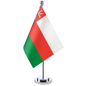 Accessoires 14x21cm drapeau de bureau bannière du sultanat d'oman l'ensemble de drapeaux d'armoire de placard omanais