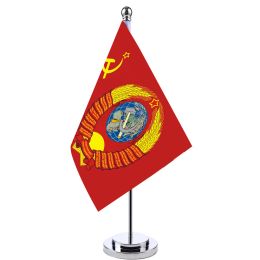 Accessoires 14x21cm Office Desk Vlag USSR BANNER Conferentietafel Stand Pool History Emblem Cabine Flag Set Meeting Room Decor