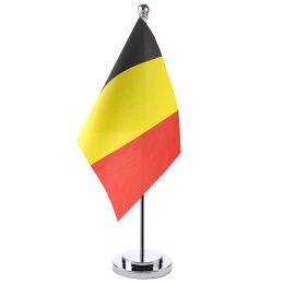 Accessoires 14x21cm Office Desk Small Belgium Country Banner Boals Room Boardroom Tafel Standpaal De Belgische nationale vlag