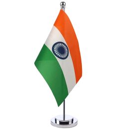 Accessoires 14x21cm bureau Bureau Small India Country Banner Meeting Room Boardroom Table Pole Pole India Drapeaux