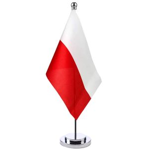 Accessoires de bureau 14x21cm, petite bannière de pays de pologne, salle de réunion, Table de réunion, poteau debout, drapeau polonais