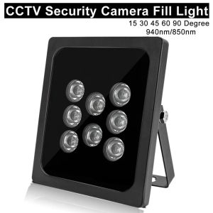 Accessoires 15 30 45 60 90 graden 940nm 850 nm CCTV 8pcs Array LED's Ir Illuminator Infrared Light Waterdichte Night Vision CCTV Vullicht