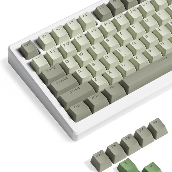 Accessoires 166 Key White Green Backlit Backlit RVB PBT DoubleShot Keycaps OEM Profile Key Cap pour Cherry MX commutateurs Clavier de jeu mécanique