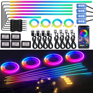 Accessoires 18 intérieur en 1 Lémière ambiante à LED Rainbow LED Universal Symphony pour la voiture RVB REON Full Color Streater Acrylique Strip Atmosphere Lampe