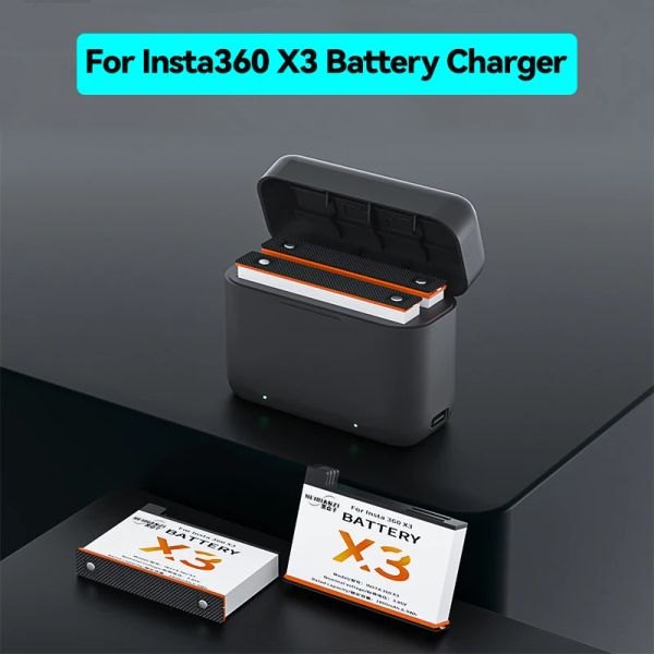 Accessoires 1800mAh pour INSTA360 X3 Battre de charge rapide pour Insta 360 X3 CAME CHANGEUR DE BATTE