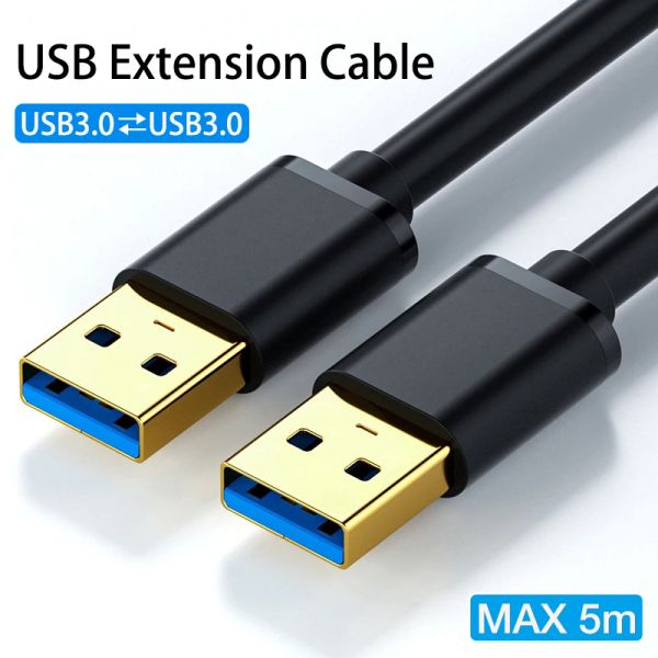 Accesorios 1M2M USB a USB Cable de extensión USB Un extensor USB 3.0 2.0 macho a masculino para la extensión de cable USB de disco duro para el radiador