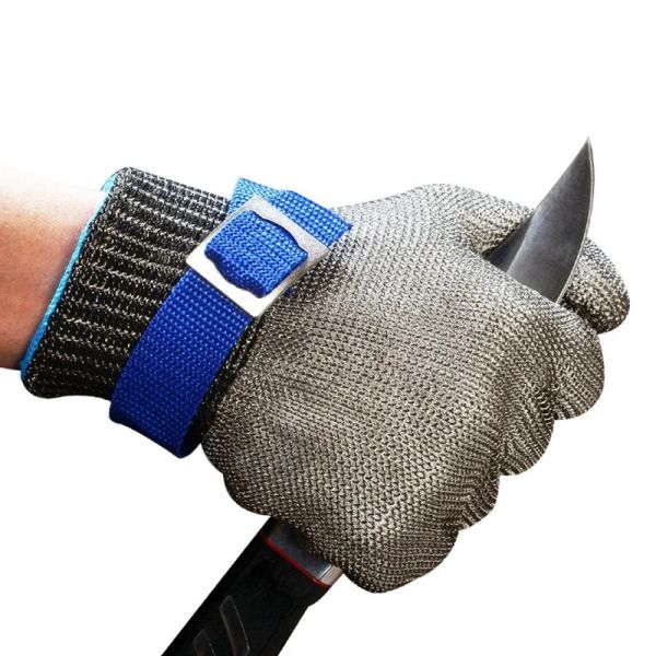 Accessoires 1pair Sécurité Coup Proof Res résistant aux gants en acier inoxydable Butcher en maille métal