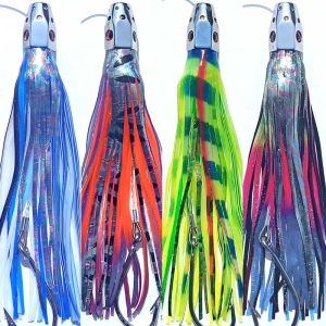 Accessoires 1pc 23cm185g Big Game Fishing Fishing Marlin Tuna Trolling Lure Copper Head Octopus Squid Jupe Bait avec Hook Pesca Fishing Lere