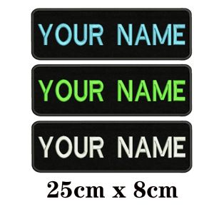 Accessoires 1PC 25CMX8CM Numéro personnalisé Personnalisé rayures Patch badge Tags Chevrons Ferband Iron On ou Hook Bloop brodé