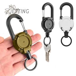 Accesorios 1 PPCS Antitheft Metal Easytopull Buckle Rope Elástico llavero Sporty retráctil anillo anti -perdida