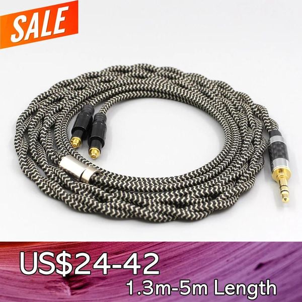 Accesorios 2 núcleos 2,8mm Litz OFC protector de auriculares Cable de manga trenzada para Shure SRH1540 SRH1840 SRH1440 auriculares LN008065