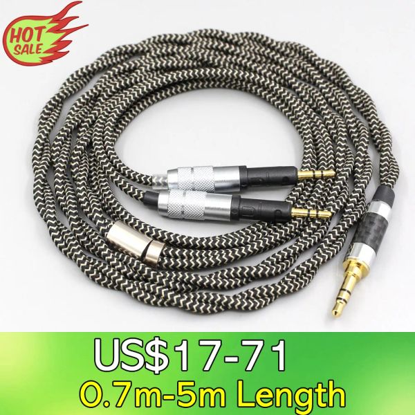 Accesorios 2 Core 2.8 mm Litz Ofc Shield de auriculares Cable de manga trenzada para Audiotechnica Athr70x Auriculares Auriculares LN008054