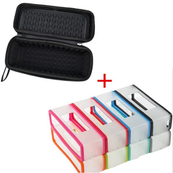 Accessoires 2 en 1 boîtier en silicone Soft Carry + Hard Eva Travel Storage Case pour Bose Soundlink Mini 1 / Mini 2 Bluetooth Enceinte de charge Cradle