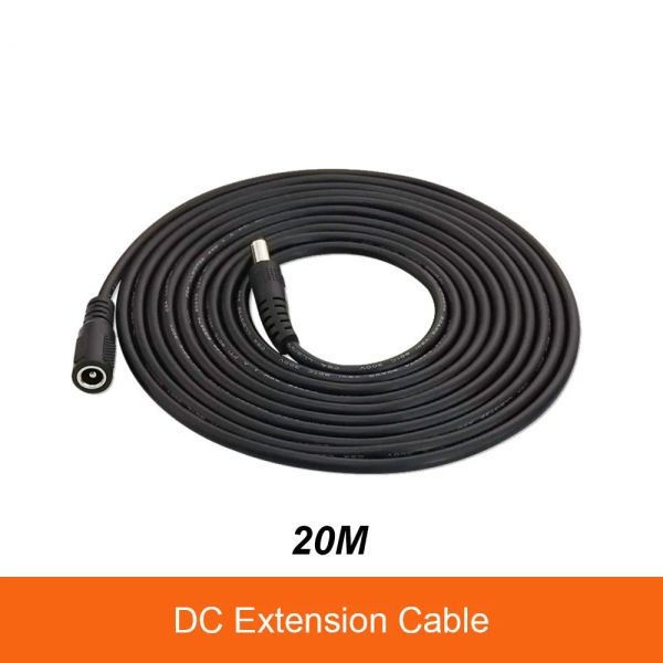 Accessoires 20 mètres DC 12v Power 10m Extension Câble d'extension 5,5 mmx2.1 mm CC POUR LA RECHERCHE DE CAME DE CCTV 12 Volt