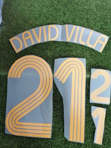 Accessoires 2006 # 21 David Villa Xavi NamesSet Custom DIY Numéro de nom Iron On Heat Transfer Soccer Badge Patches