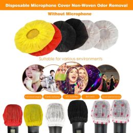 Accessoires 200 PCS Wegwerp niet -geweven microfoonafdekking Verwijderingsscherm Beschermende microfoon dopkussen voor KTV Karaoke Supplies Mic Covers